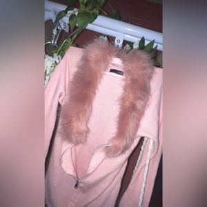 Pink fuzzy sweater